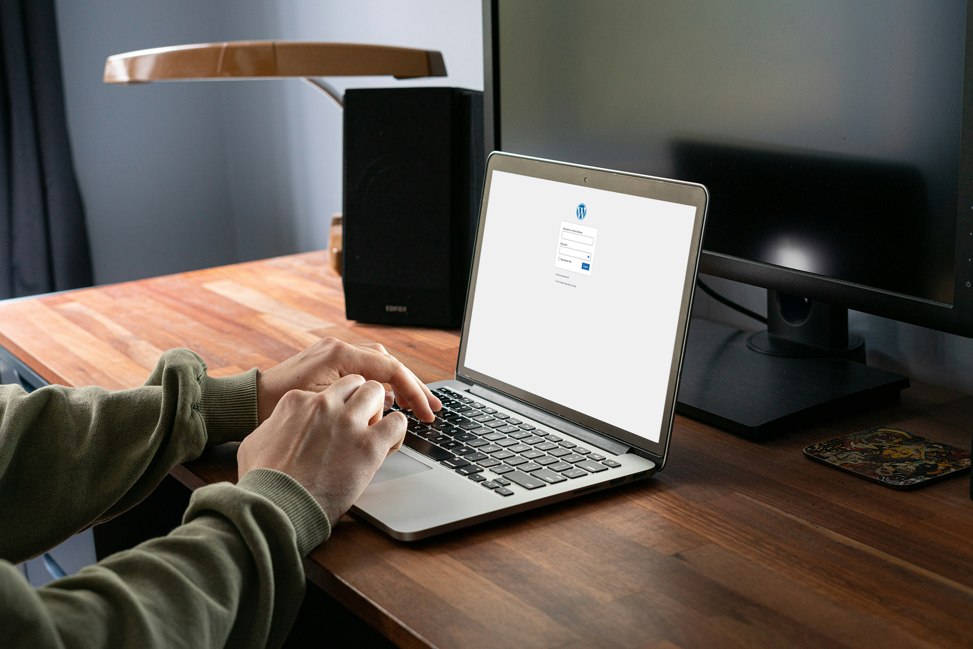 Blog admin at the WordPress login page